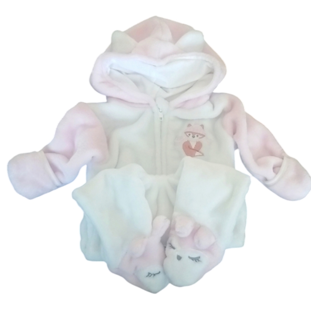 Penelope Mack Super Soft Fox Bunting Suit Footed Sleeper SZ 3-6 Months